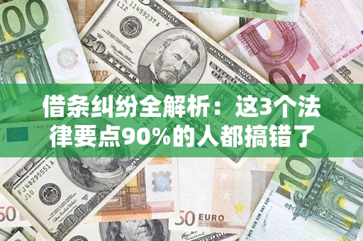 济南借条纠纷全解析：这3个法律要点90%的人都搞错了